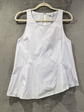 Derek Lam 10 Crosby Women's Size 6 White Asymmetrical Detail Peplum Sleeveless